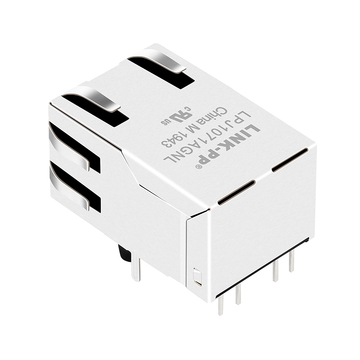 Belfuse SI-50186-F, совместимый с LPJ1071AGNL, 100 Base-T, однопортовый RJ45 с трансформатором, разъем, подставка вверх, оранжевые и зеленые/желтые светодиоды, изображение 3