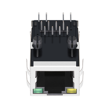 Belfuse SI-50186-F, совместимый с LPJ1071AGNL, 100 Base-T, однопортовый RJ45 с трансформатором, разъем, подставка вверх, оранжевые и зеленые/желтые светодиоды, изображение 5