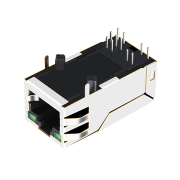 Belfuse 0826-1G1T-78-F Совместимый LPJK0411AWNLV 10/100 Base-T RJ45 Магнитный модульный разъем с креплением вверх, зеленый/зеленый светодиод, изображение 4