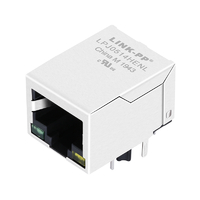 LPJ0514HENL 10/100 Base-T シングルポート RJ45 ジャック PoE+ 用磁気付き 緑/黄色 LED