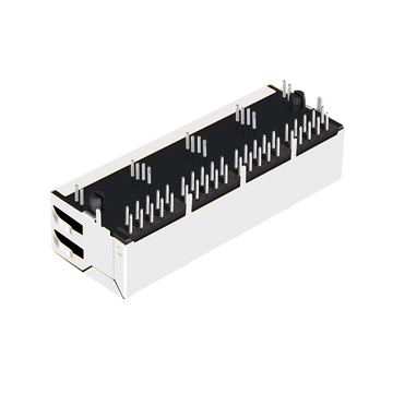 LPJG48831AENL 1000 Base-T RJ45 1x4 Port Jacks With Magnetics Tab Up Green/Yellow Leds image 3