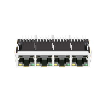 LPJG48831AENL 1000 Base-T RJ45 1x4 Port Jacks With Magnetics Tab Up Green/Yellow Leds image 4