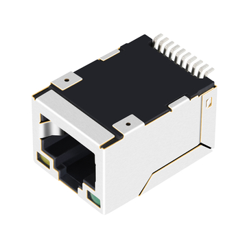 LPJ19416BHNL 10/100 Base-T SMT RJ45 Магнитный разъем для поверхностного монтажа, крепление вверх, зеленый/желтый светодиод, изображение 4