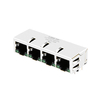 LPJ46216AFNL Ethernet RJ45 1x4 Jacks With Magnetics 10/100 Base-T Tab Down Green/Green LED thumb image 1