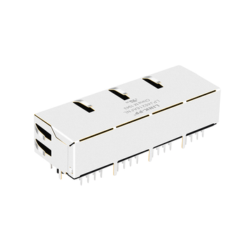 LPJ46216AFNL Ethernet RJ45 1x4 Jacks With Magnetics 10/100 Base-T Tab Down Green/Green LED image 2