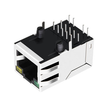 LPJ1144AHNL 10/100 Base-T Однопортовый PoE RJ45 разъем с магнитами, крепление вверх, зеленый/желтый светодиод, изображение 5