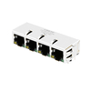Conectores modulares LPJ60065ADNL RJ46201 de 45x1 puertos compatibles con Belfuse SI-4-F con imán 10/100 Base-T con pestaña hacia abajo LED amarillo/verde imagen en miniatura 1