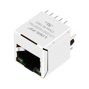 LPJD0152BFNL 10/100 Base-T RJ45 垂直メスコネクタ（POE対応、緑色LED搭載）画像2