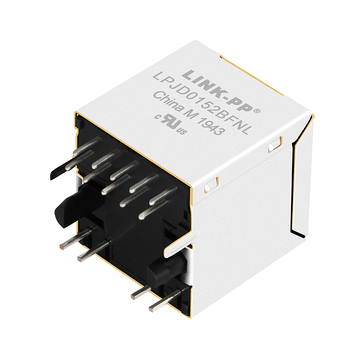 Belfuse SI-46020-F互換 LPJD0152BFNL 10/100 Base-T RJ45垂直メスコネクタ（POE対応、緑色LED画像3）