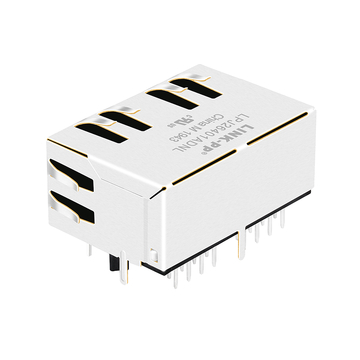 Connecteur Belfuse SI-60238-F compatible LPJ26401ADNL 1x2 ports RJ45 10/100 Base-T 8P8C, languette vers le bas, LED jaune/verte (image 2).