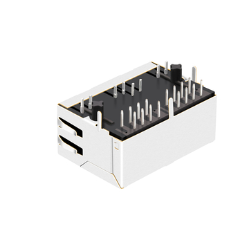 Connecteur Belfuse SI-60238-F compatible LPJ26401ADNL 1x2 ports RJ45 10/100 Base-T 8P8C, languette vers le bas, LED jaune/verte (image 5).