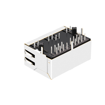 LPJ26401ADNL 1x2 Θύρα RJ45 10/100 Base-T 8p8c Σύνδεσμος με γλωττίδα προς τα κάτω Κίτρινη/Πράσινη εικόνα LED 5