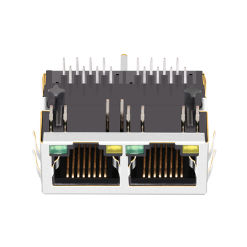 Connecteur Belfuse SI-60238-F compatible LPJ26401ADNL 1x2 ports RJ45 10/100 Base-T 8P8C, languette vers le bas, LED jaune/verte (image 4).