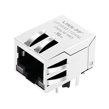 LPJG4811G4NL 100 1000 base-t gigabit rj45 magjack tab down yellow&green yellow&green led