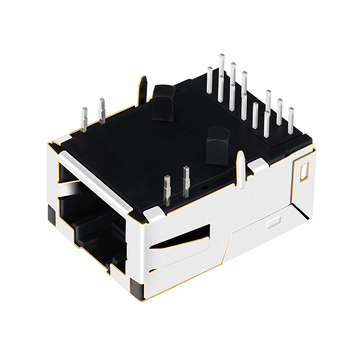 BelFuse L829-1X1T-43 Compatibile LPJK7036AONL Connettore Gigabit MagJack RJ45 a basso profilo 1000 Base-T con linguetta in su, LED arancione e verde/giallo, immagine 4