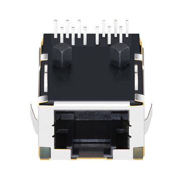 BelFuse L829-1X1T-43 Compatibile LPJK7036AONL Connettore Gigabit MagJack RJ45 a basso profilo 1000 Base-T con linguetta in su, LED arancione e verde/giallo, immagine 5