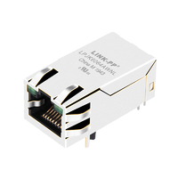 BelFuse 0826-1G1T-GH-F, совместимый с LPJK6064AWNL 1G Base-T RJ45 POE+, гнездовой разъем с одним портом, выступ вверх, зеленый/зеленый светодиод