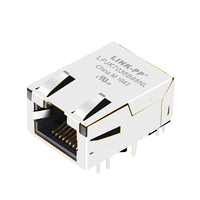 BelFuse L836-1JX1-43 متوافق مع LPJK7036B98NL RJ45 منخفض المستوى Gigabit Mag Jack 1G Base-T Tab Up برتقالي وأخضر/أصفر LED