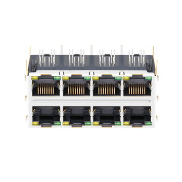 LPJG47502AHNL Conectores RJ45 de 2x4 puertos con transformador, LEDs verdes/amarillos 1000 Base-T, imagen 3
