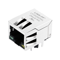 LPJ0026EBNL 10/100 Base-T rj45 connector with transformer 1x1 Port Green/Yellow Led Tab Down