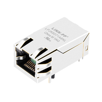 Hanrun HR911196A 互換 LPJK6071A9NL 100/1000 Base-T RJ45 PoE+ ギガビット磁気ジャックタブアップ 1x1 ポート イエロー&グリーン/グリーン LED