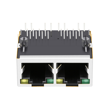 LPJ21004BENL 1x2 poort RJ45 magnetische aansluitingen 100 Base-T Tab Up Groen/Geel LED afbeelding 3