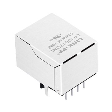 LPJ0017DNL Conector RJ45 magnético de porta única 10/100 Base-T com transformador, aba para baixo, sem LED (imagem 2)