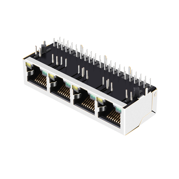 LPJG46801BENL 1000 Base-T Gigabit RJ45 1x4 Port Magnetic jacks Tab Down Green/Yellow LED image 3