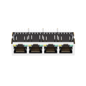 Hanrun HY911431A Compatible LPJG46801BENL 1000 Base-T Gigabit RJ45 1x4 Port Magnetic jacks Tab Down Green/Yellow LED image 4
