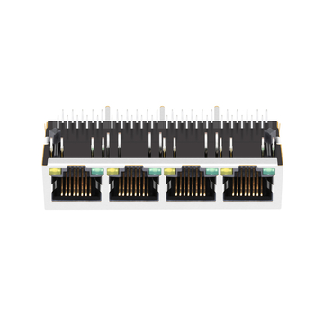 LPJG46801BENL 1000 Base-T Gigabit RJ45 1x4 Port Magnetic jacks Tab Down Green/Yellow LED image 4