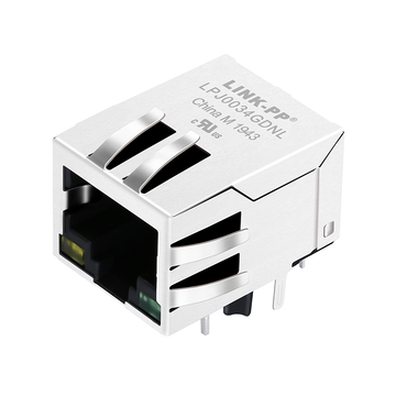 LPJ0034GDNL 10 100 base-t rj45 magjack tab down yellow green led