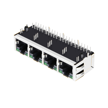 LPJG48853AWNL RJ45 1x4 Port Gigabit Magnetic Jacks 1000 Base-T Tab Up Green/Green LED image 2