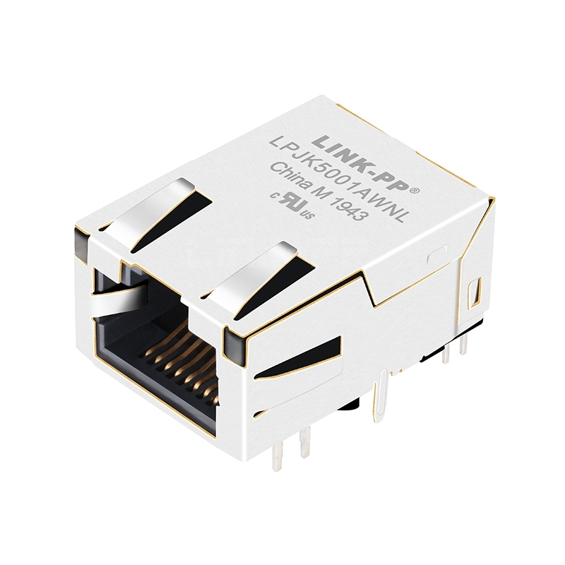 LPJK5001AWNL 1000 Base-T low profile rj45 connector with transformer Single Port Tab Up Green/Green Led