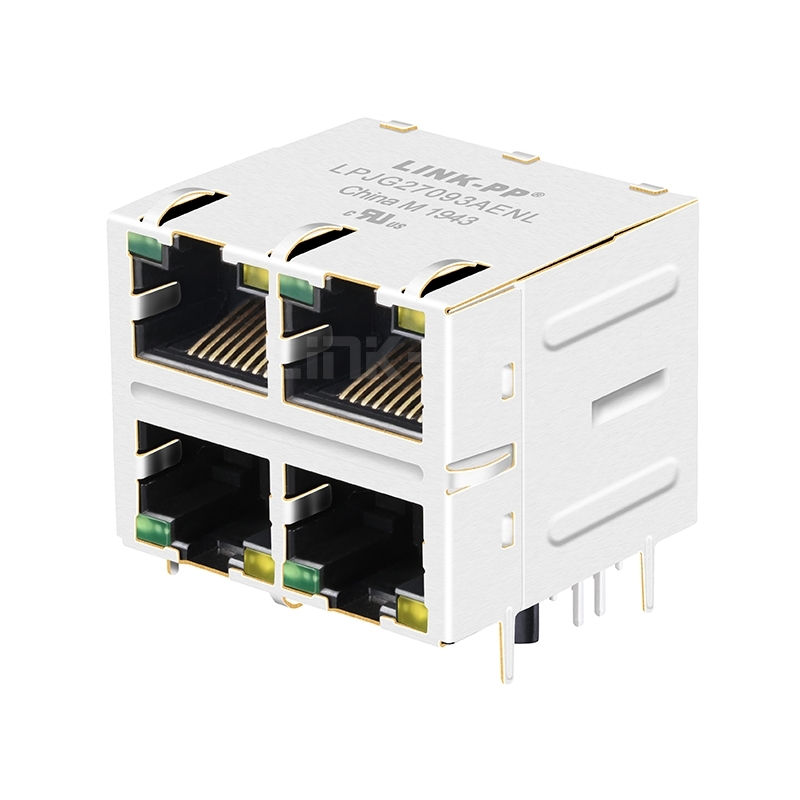TE 6368511-3 Compatible LPJG27093AENL 1000 Base-T RJ45 2x2 Port magnetic jacks Green/Yellow Leds