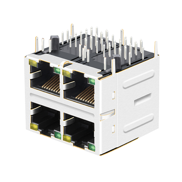LPJG27093AENL RJ45 2x2 jacks with 1000 Base-T magnetics Green/Yellow Leds image 3