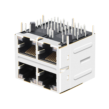Tyco 1-6368511-4 Compatible LPJG27093A4NL 1000 Base-T RJ45 transformer 2x2 Port with magnetics Orange&Yellow/Green Leds image 3