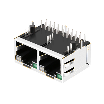 LPJG28831A115NL 1x2 Port RJ45 magnetic Jacks 1000 Base-T Tab Up Green/Yellow&Green Leds image 3
