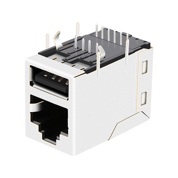 Tyco 1775855-1 Compatible LPJE305DNL RJ45 USB Combo Connector Without Integrated Magnetics Tab Up Without Led image 3