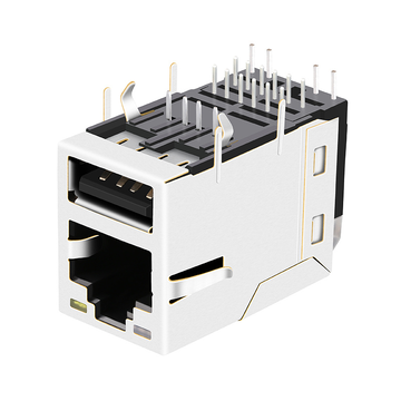 LPJU3903AONL 1000 Base-T RJ45 Single USB Combo magjack connector Orange&Green/Yellow Leds image 3