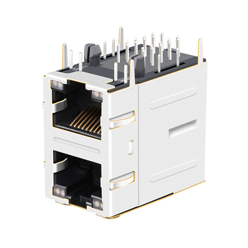 タイコ1840052-4互換 LINK-PP LPJG17021A4NL RJ45 2x1ポート MagJacks 1000 Base-T 黄色＆緑色/黄色＆緑色LED 画像3