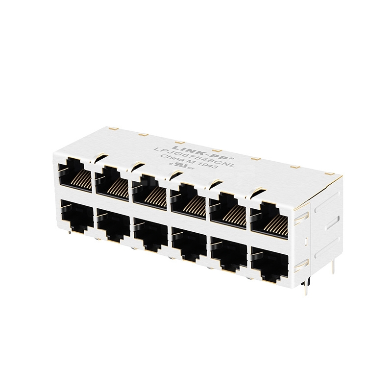 Tyco 1840921-1 Compatible LPJG67548CNL 100/1000 Base-T RJ45 2x6 Port magnetic jacks Without Led