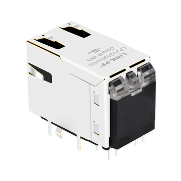LPJU3836AHNL RJ45 Magjack with Single USB 1000 Base-T Tab Up Green/Yellow Leds image 2