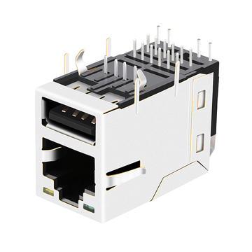 LPJU3836AHNL 1000 base-t rj45 magjack with single usb tab up green yellow led image 3