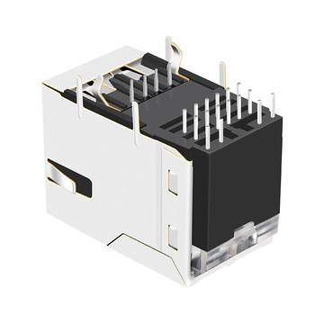 LPJU3836AHNL 1000 base-t rj45 magjack with single usb tab up green yellow led image 4