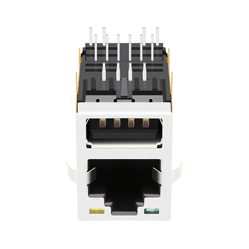 LPJU3836AHNL RJ45 Magjack with Single USB 1000 Base-T Tab Up Green/Yellow Leds image 5