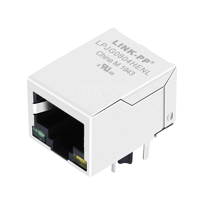 RB1-216BNN1A Compatible LINK-PP LPJG0804HENL 1000 Base-T Gigabit RJ45 magnetics connector 1x1 Port Green/Yellow LED Tab Down