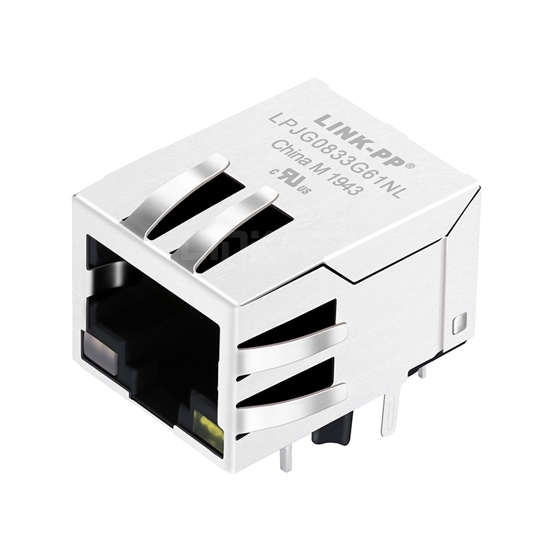 RB1-265B9W1A Compatible LPJG0833G61NL 1000 Base-T Magnetic RJ45 Jack Tab Down Green&Orange/Yellow Leds