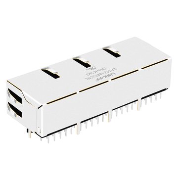 LPJG46842AENL-1 Gigabit Magnetics RJ45 1x4 Port jacks 1000 Base-T Tab Down Green/Yellow LED image 2