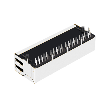 LPJG46842AENL-1 Gigabit Magnetics RJ45 1x4 Port jacks 1000 Base-T Tab Down Green/Yellow LED image 3