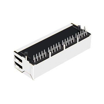 RB4-11GF9V2F Compatible LPJG46842AENL-1 Gigabit Magnetics RJ45 1x4 Port jacks 1000 Base-T Tab Down Green/Yellow LED image 3